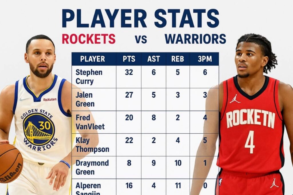 houston rockets vs golden state warriors match player stats